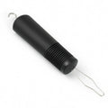 Ergonomic button hook aid with black non-slip handle for arthritis and limited mobility