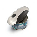 Ergonomic electric can opener on a canned tuna, adaptive kitchen aid for easy opening